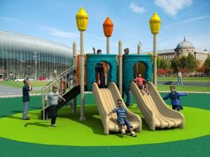 Plastic Material and Outdoor Playground Type Kids Play Equipment Slides (HD16-048B)