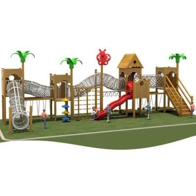 Customized Park Wooden Slide Climbing Outdoor Kids Playground Equipment Ym80