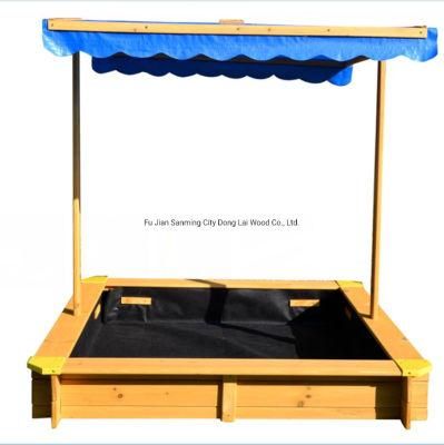 Hot Sale Backyard Wooden Sandbox Outdoor Wooden Sandpit for Kid for Sale