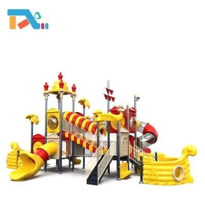 Outdoor Park Attractions Pirate Ship Slides Kids Playground Equipment