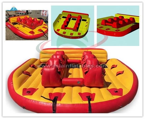 Inflatable Towable Banana Slider Flying Floating Water Bike Pedal Boat for 9 Riders