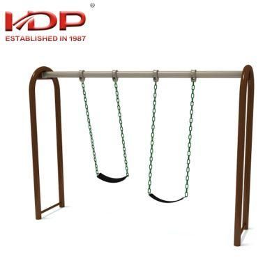 2018 Popular Metal Frame Children Outdoor Playground Two Seat Swing