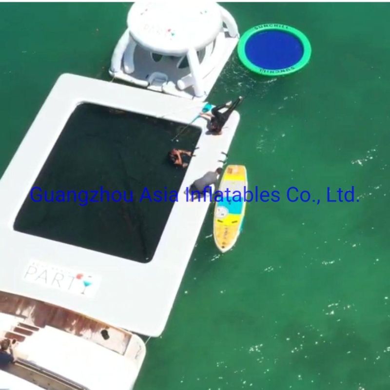 Aquabanas Inflatable Floating Platform Inflatable Aqua Banas Water Platform for Sunbathing