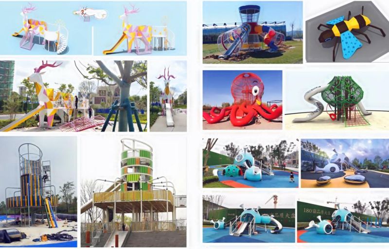 Outdoor Park Square Kids Playground Equipment Slide Climbing Frame