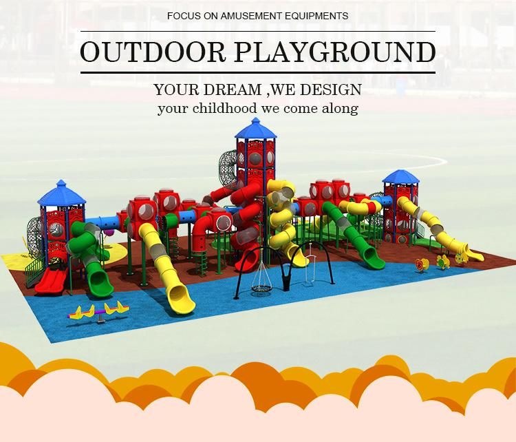 Kids Outdoor Playground Galvanized Steel Pipe spiral Slide