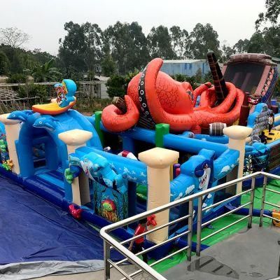 Octopus and Shark Pirate Theme Ground Water Park Inflatable Water Ground Park