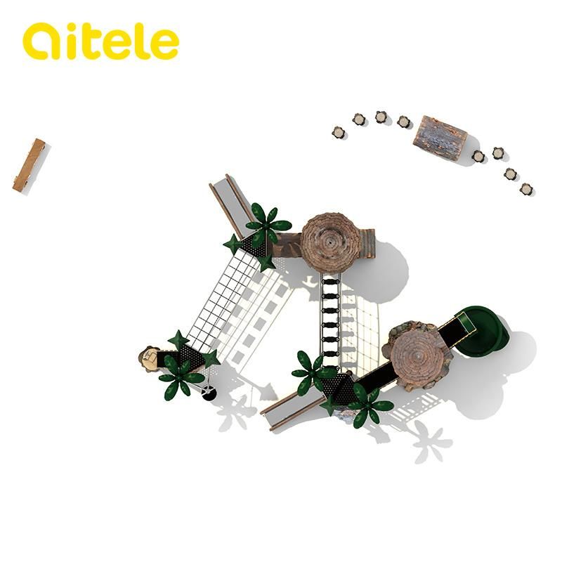 Customized Kids Playground Equipment Adventure Plastic Slide