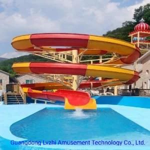 Open Fiberglass Spiral Slide/ 10m High / Water Park (LZH-007)