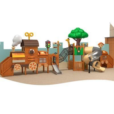 School Park Wooden Slide Climbing Outdoor Kids Playground Equipment Ym60