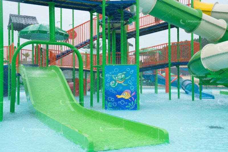 Customized Fiberglass Water Park Water Slide Equipment Shehong Luohu Water World