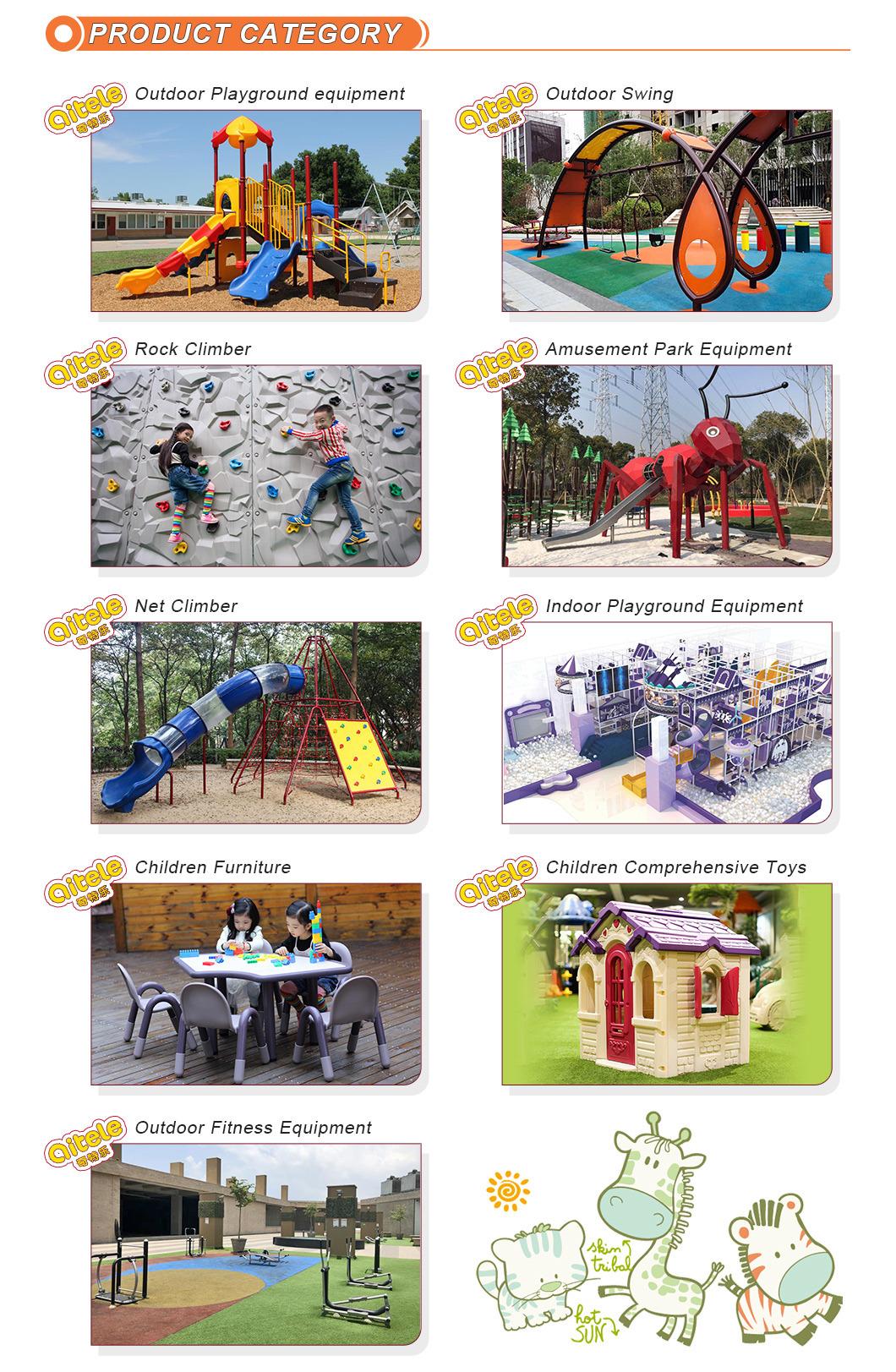 2016 Qitele Outdoor Playground Equipment with Babytree Roof