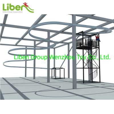 Customized Indoor Amusement Rollercoaster Rail Zipline