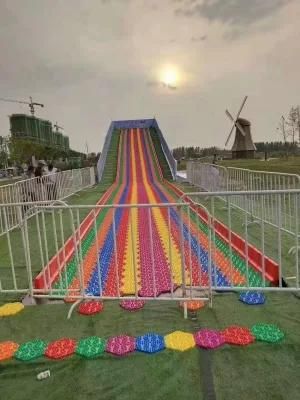 New Commercial Playground Amusement Park Equipment Rainbow Slide Outdoor Kids Plastic Slide