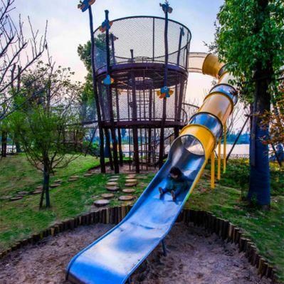 Park Circular Mesh Cage Slide Community Children Outdoor Playground Equipment