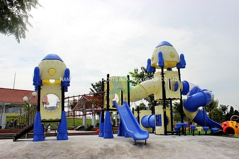 TUV Plastic Toy Kids Slide Games Amusement Park Children Outdoor Playground Equipment with Wd-1702D066A