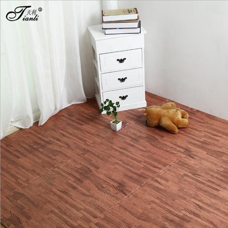 Soft Wood Grain EVA Puzzle Foam Floor Mats Workout Kid Play Mat