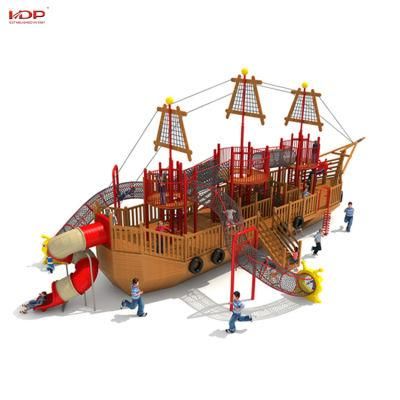 2019 New Design Children Outdoor Playground Wooden Pirate Ship Theme