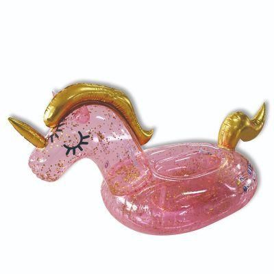 Gold Pink Color with Glitter Unicorn Pool Rider