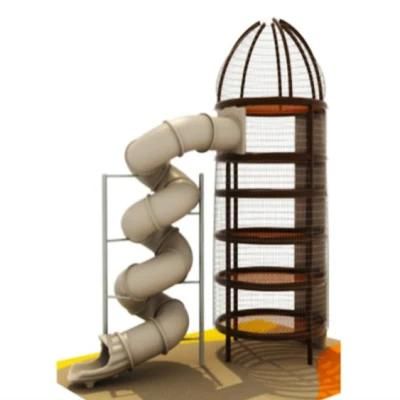 Kids Outdoor Playground Equipment Park Mesh Cage Slide Set