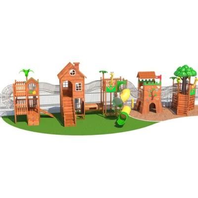 Customized Park Wooden Slide Climbing Outdoor Kids Playground Equipment Ym84