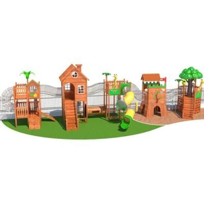 Customized Park Wooden Slide Climbing Outdoor Kids Playground Equipment Ym84