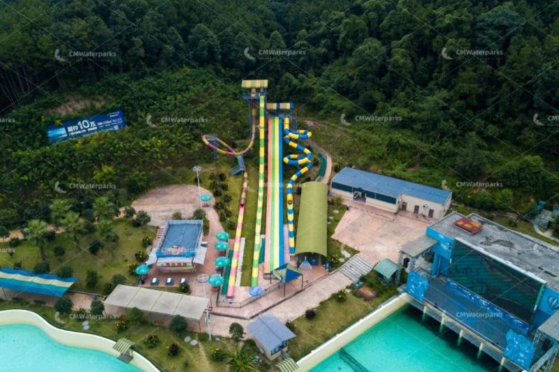 Customized Fiberglass Water Park Water Slide Equipment Shehong Luohu Water World