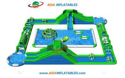 Amusement Park Inflatable Water Slide with Pool / Water Park Games
