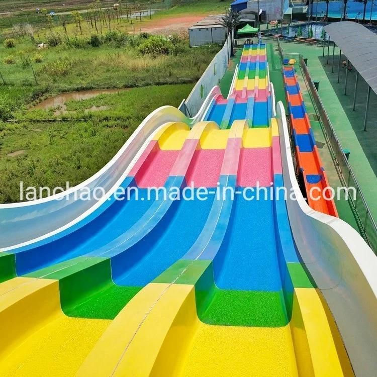 Water Park Play Equipment Colorful Rainbow Racing Fiberglass Slide