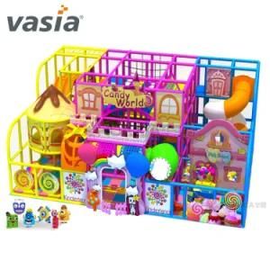 Indoor Playground Commercial Candy Theme Play Area Soft Wooden Plastic