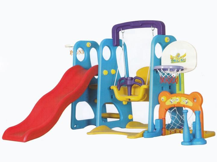 China Kids Indoor Plastic Swing and Slide Set