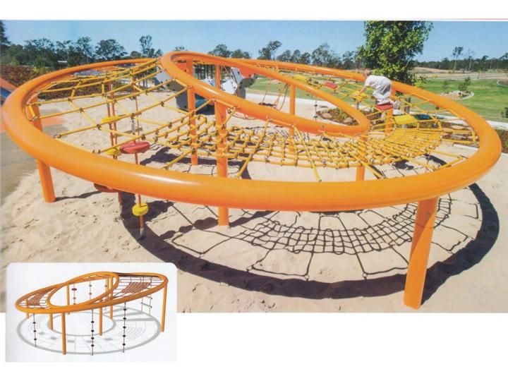 Large Outdoor Steel Climbing Structure with Slide