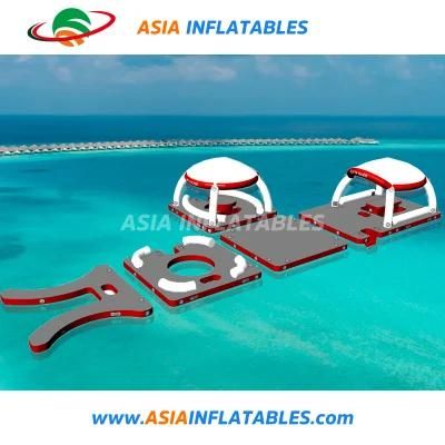 Inflatable Aqua Banas Inflatable Water Floating Island Leisure Platform with Tent