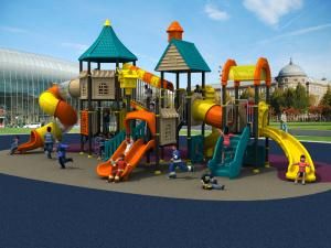 Plastic Material and Outdoor Playground Type Kids Play Equipment Slides (HD15A-117A)
