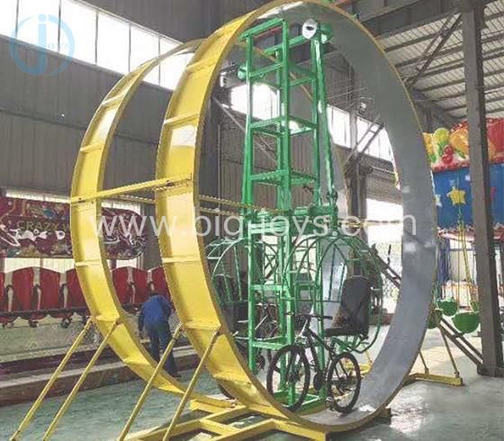 New Patent China Amusement Park Rides Double Rings 360 Degree Manpower Flying Bike for Sale