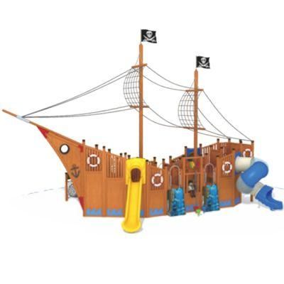 Kids Community Park Outdoor Playground Equipment Wooden Pirate Ship QS15