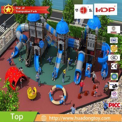 Outdoor Plastic Playset for Kids Outside Playground Structure in Blue Color Made of China