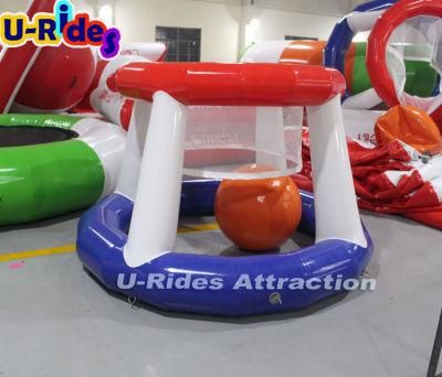 blue and Red Inflatable water Basketball Hoop Shooting game Fun for Water Park