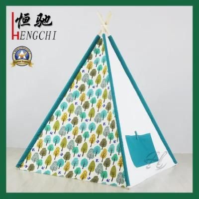 Children Indoor Outdoor Playhouse Kids Canvas Printed Teepee Tent