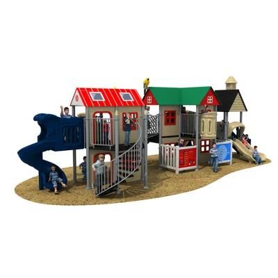 New Plastic Kids Play House Plastic Slide Villa Outdoor Playground
