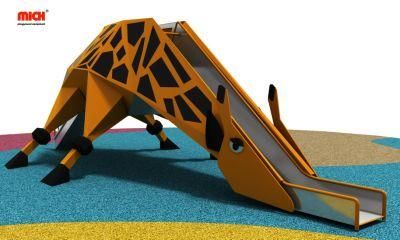 Outdoor Stainless Steel Made Giraffe Animal Themed Kids Slides Set