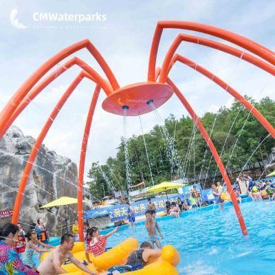 Huge Fiberglass Spider Splash Pad Water Sprinkler Kids in Resort Hotel