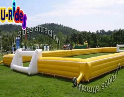 Interative game giant football field inflatable soccer arena human football for sale