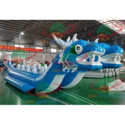 Hot Sale Double Row Inflatable Dragon Banana Boat Towable Tube, Inflatable Towable Pontoon Boat for Jet Ski