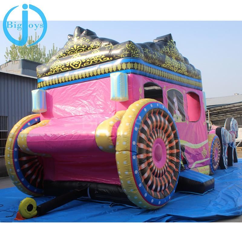 Inflatable Princess Carriage, Popular Pink Theme Inflatable Park