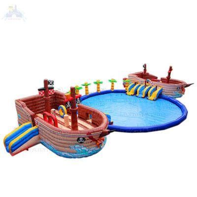 Outdoor Mobile Pirate Ship Commercial Giants Inflatable Pool Water Park Waterpark Aqua Park for Sale