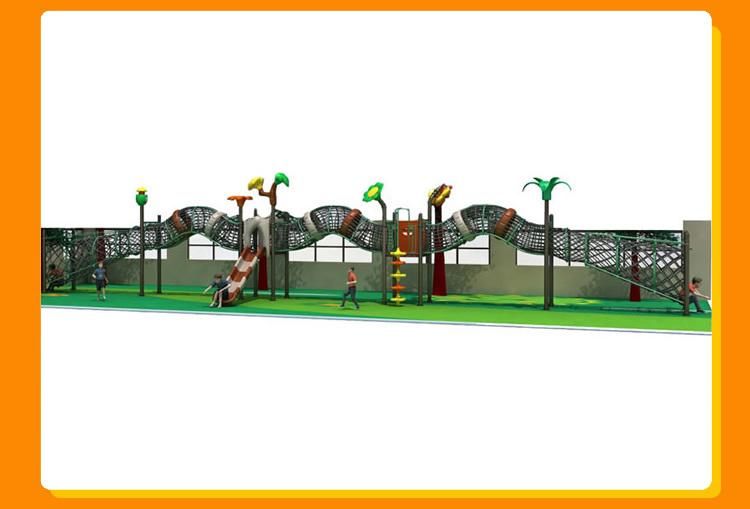 Amusement Park Equipment Rope Tunnel Slide Jungle Gym Adult Wooden Climbing