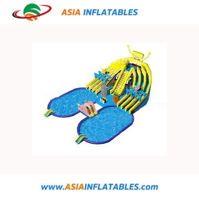 Aqua Park Equipment Spongebob Inflatable Water Slide Pool