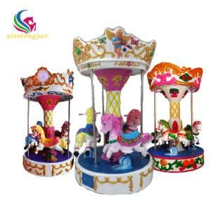 Amusement Park Outdoor Christmas Musical Carousel Rides 3 Seats Mini Kids Carousel Horse