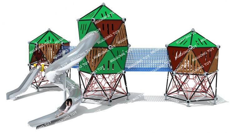 Popular Adventure Kids Rope Climbing Net Slide Playground Equipment