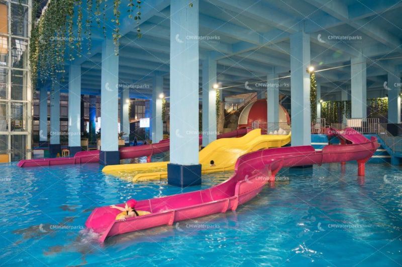Customized Fiberglass Water Slide Linghai Jiuhua Spring Hotel Water Park